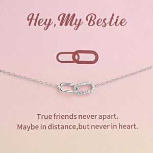 Sterling Silver Friendship Bracelets for Women Adjustable 6.7 inch Silver Bestie